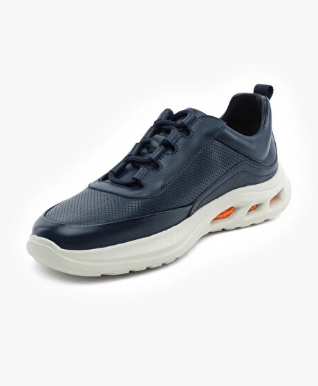 Erkek Lacivert Hakiki Deri Spor Ayakkabı