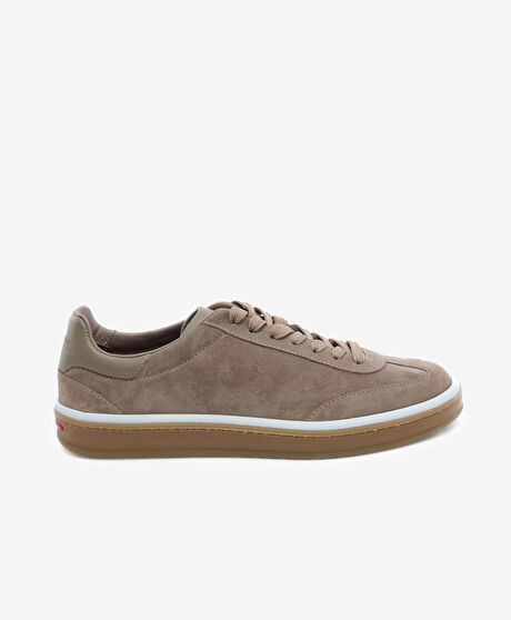 Erkek Vizon Hakiki Deri Sneaker Ayakkabı