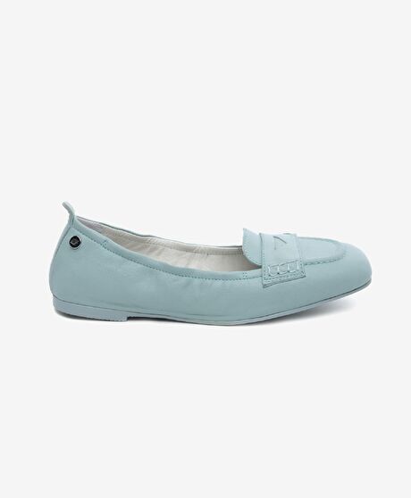 Kadın Su Yeşili Hakiki Deri Babet