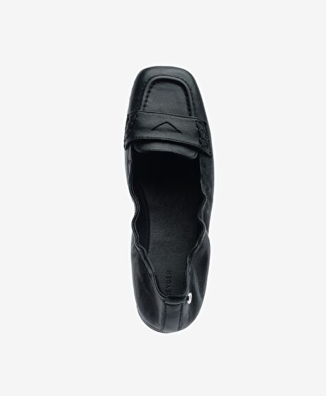 Kadın Siyah Hakiki Deri Babet