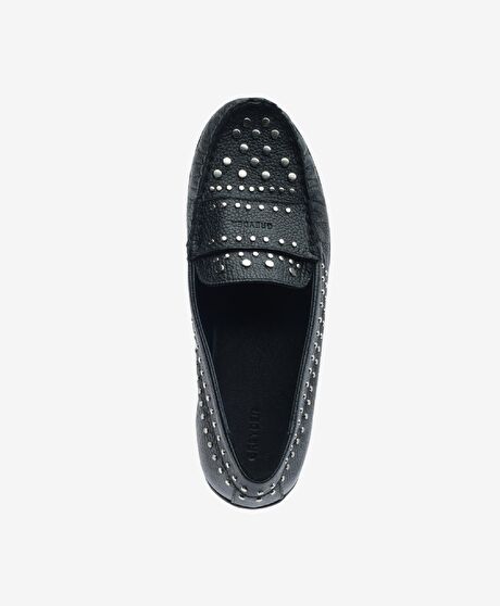 Kadın Siyah Hakiki Deri Loafer Ayakkabı