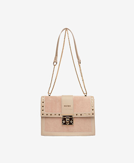 Kadın Bej Süet Omuz Çantası