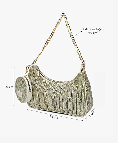 Kadın Altın Omuz Çantası