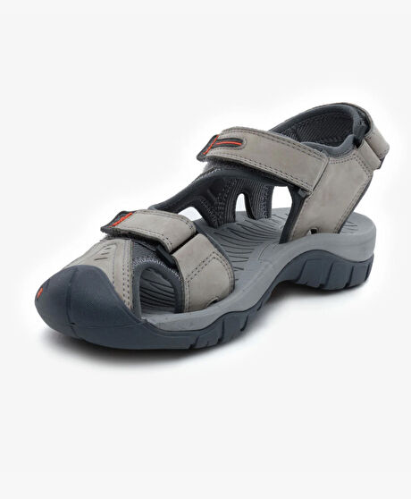 Kadın Açık Gri Hakiki Deri Sandalet