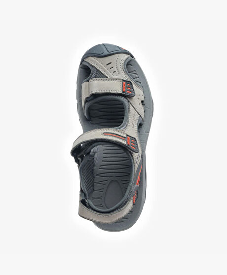 Kadın Açık Gri Hakiki Deri Sandalet