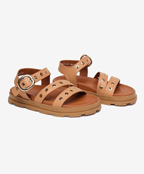 Kadın Taba Hakiki Deri Sandalet