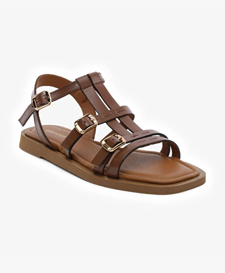 Kadın Taba Hakiki Deri Sandalet