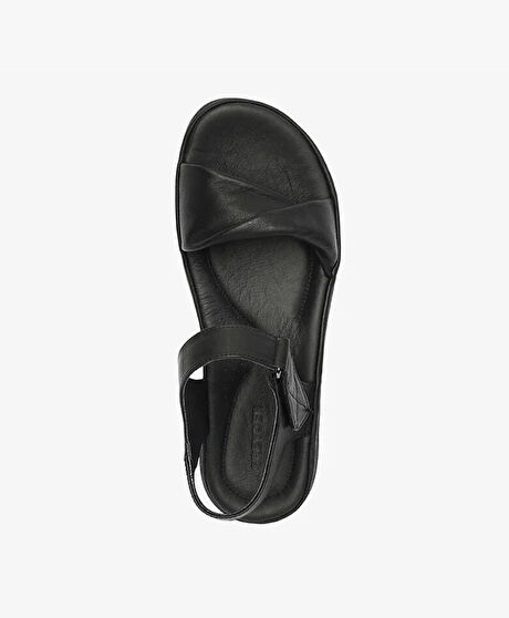 Kadın Siyah Hakiki Deri Sandalet