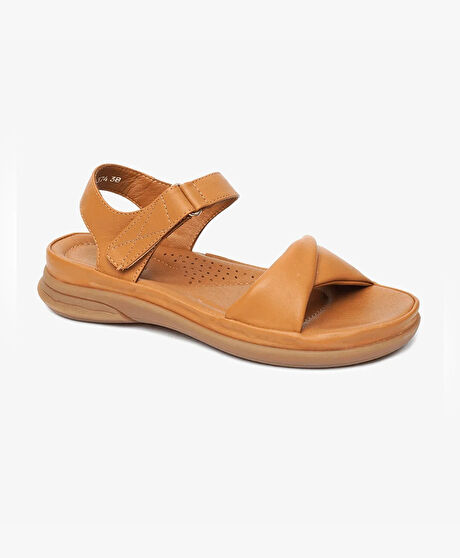 Kadın Taba Hakiki Deri Sandalet