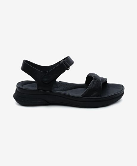 Kadın Siyah Hakiki Deri Sandalet