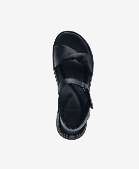 Kadın Siyah Hakiki Deri Sandalet