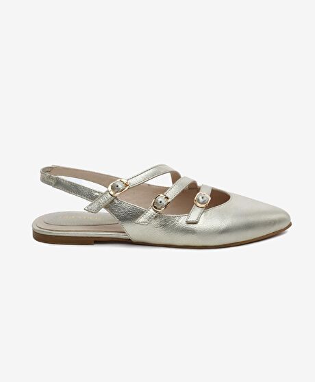 Kadın Gümüş Hakiki Deri Babet