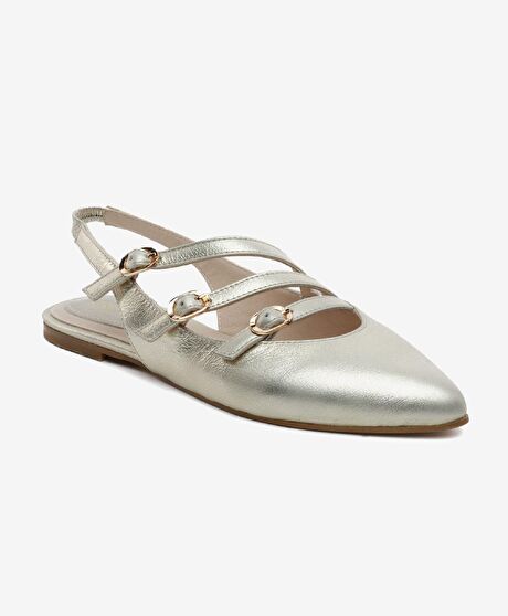 Kadın Gümüş Hakiki Deri Babet