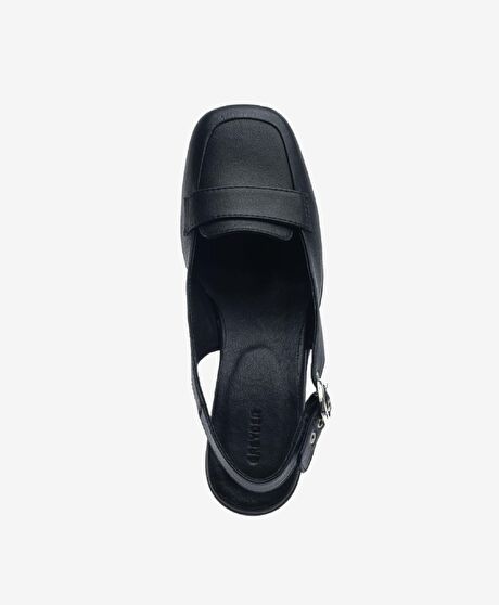 Kadın Siyah Hakiki Deri Topuklu Klasik Ayakkabı