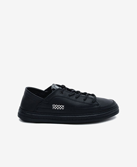 Kadın Siyah Hakiki Deri Sneaker Ayakkabı