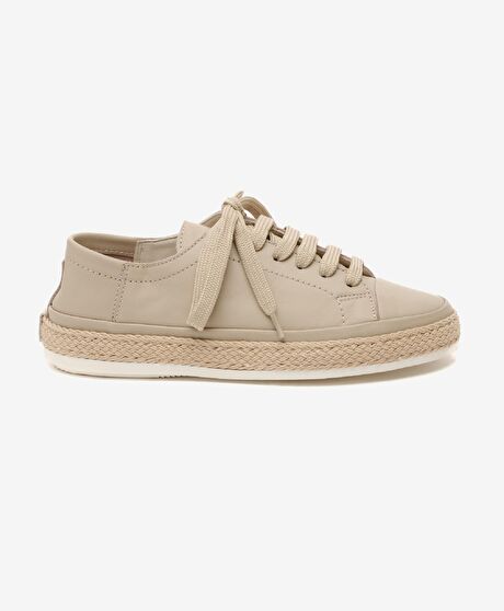 Kadın Vizon Hakiki Deri Sneaker Ayakkabı
