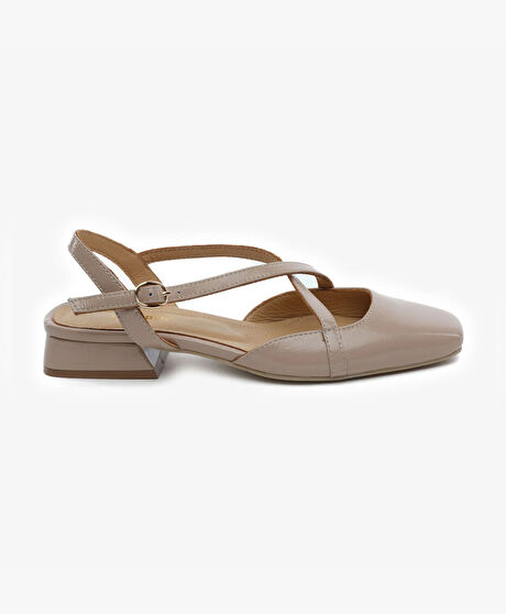 Kadın Vizon Kırışık Rugan Hakiki Deri Babet