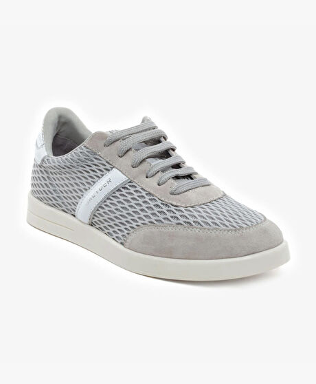 Kadın Gri Hakiki Deri Sneaker Ayakkabı