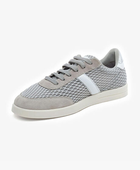 Kadın Gri Hakiki Deri Sneaker Ayakkabı