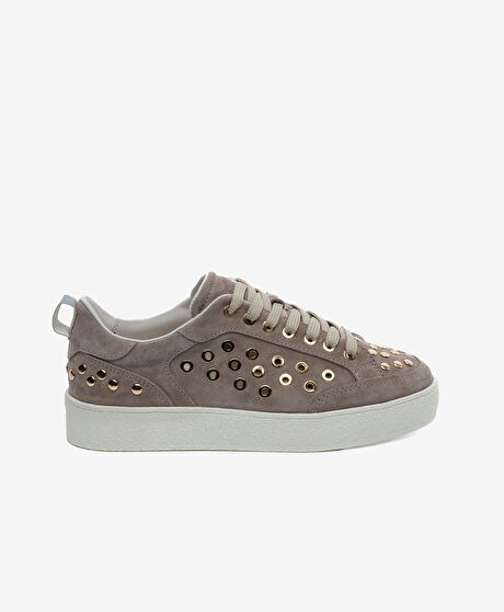 Kadın Vizon Hakiki Deri Sneaker Ayakkabı