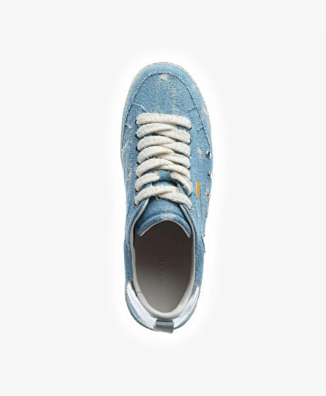 Kadın Mavi Hakiki Deri Sneaker Ayakkabı