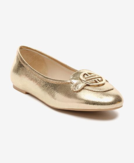 Kadın Altın Hakiki Deri Babet