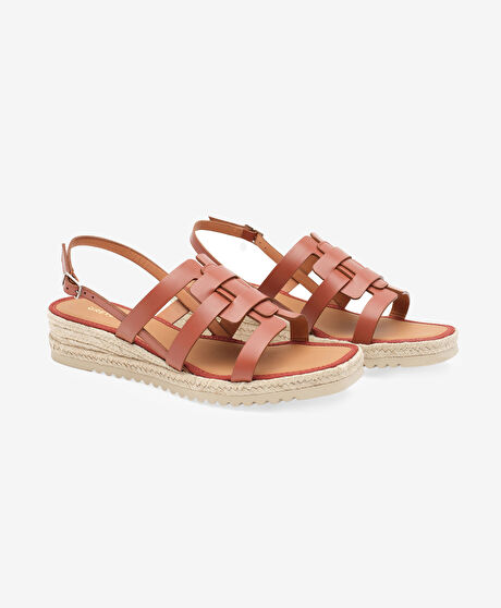 Kadın Taba Hakiki Deri Sandalet
