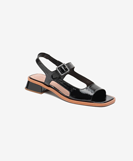 Kadın Siyah Hakiki Deri Sandalet