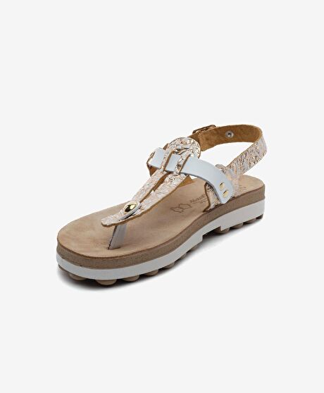 Kadın Rose Altın Hakiki Deri Sandalet
