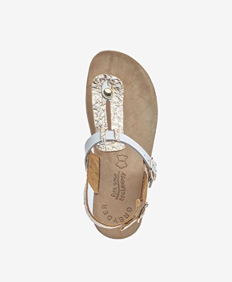 Kadın Rose Altın Hakiki Deri Sandalet