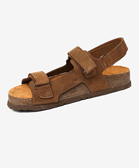 Erkek Çocuk Kahverengi Hakiki Deri Sandalet