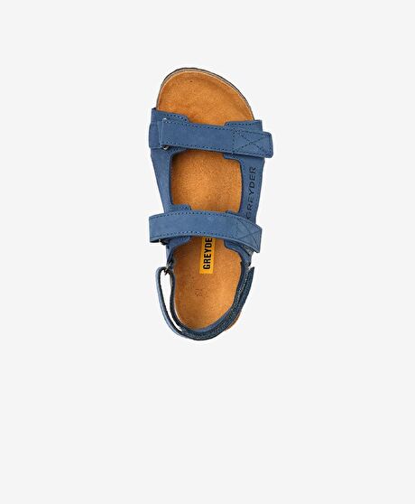 Erkek Çocuk Mavi Hakiki Deri Sandalet