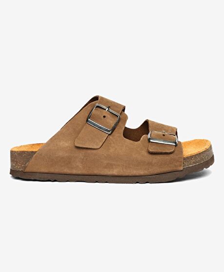 Kız Çocuk Kahverengi Hakiki Deri Terlik