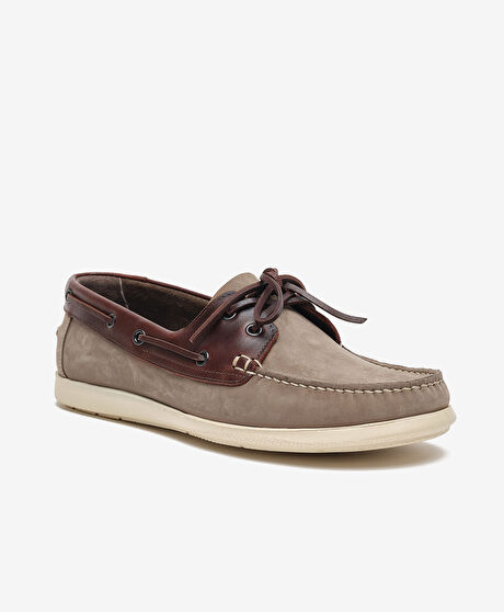 Erkek Vizon Hakiki Deri Marine Ayakkabı