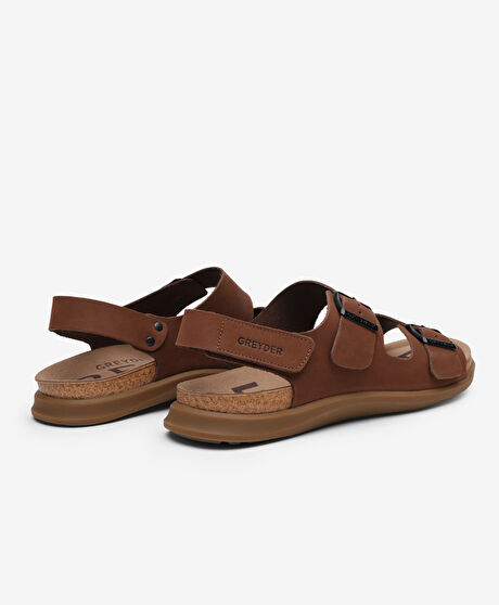 Erkek Vizon Nubuk Sandalet