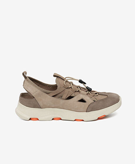 Erkek Vizon Nubuk Hakiki Deri Sandalet