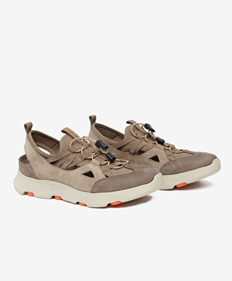 Erkek Vizon Nubuk Hakiki Deri Sandalet