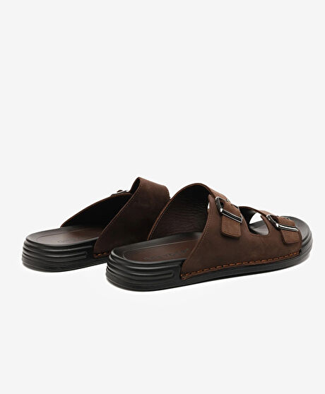 Erkek Kahverengi Hakiki Deri Terlik