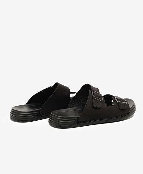 Erkek Siyah Hakiki Deri Terlik