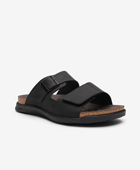 Erkek Siyah Hakiki Deri Terlik