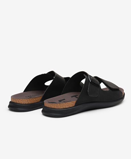 Erkek Siyah Hakiki Deri Terlik