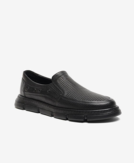 Erkek Siyah Hakiki Deri Comfort Ayakkabı