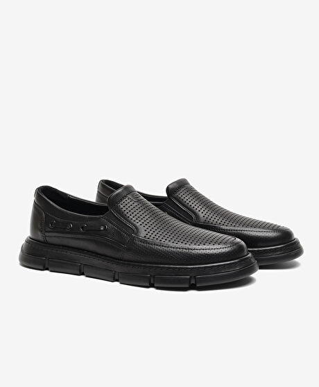 Erkek Siyah Hakiki Deri Comfort Ayakkabı