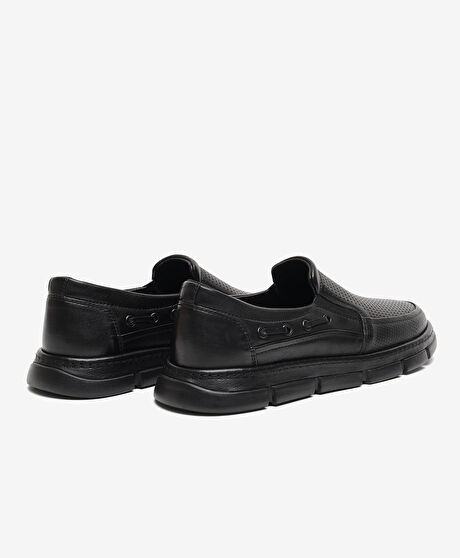 Erkek Siyah Hakiki Deri Comfort Ayakkabı