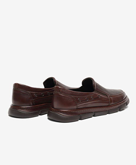 Erkek Kahverengi Hakiki Deri Comfort Ayakkabı