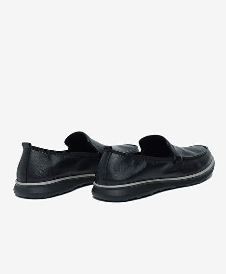 Erkek Siyah Hakiki Deri Casual Ayakkabı