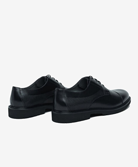 Erkek Siyah Hakiki Deri Oxford Ayakkabı