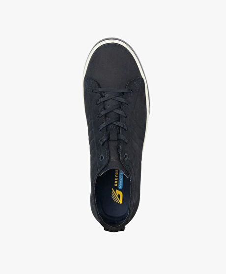 Erkek Lacivert Hakiki Deri Sneaker Ayakkabı