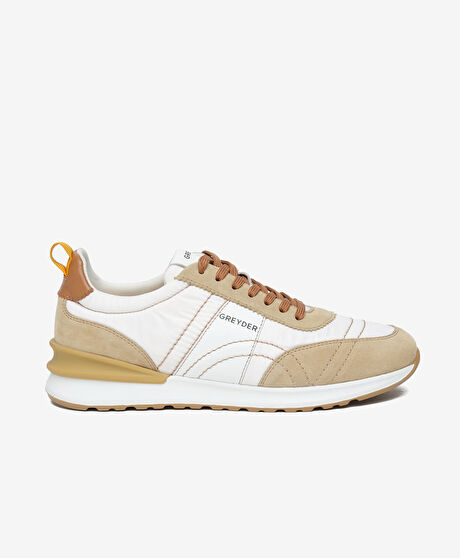 Erkek Bej Hakiki Deri Günlük Spor Ayakkabı