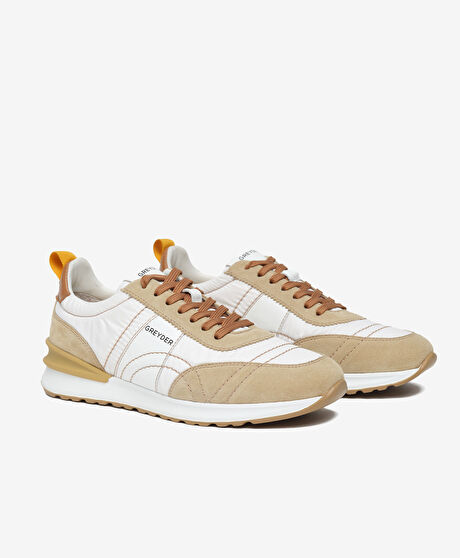 Erkek Bej Hakiki Deri Günlük Spor Ayakkabı